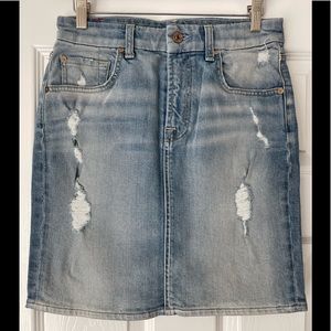 7 for all mankind denim pencil skirt